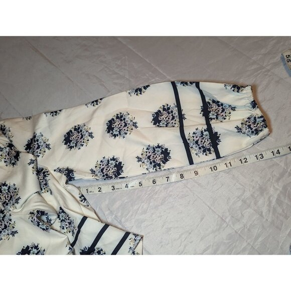 Lady Sunshine Floral V-neck Boho Bohemian Style Long Sleeve Blouse Size Medium - Picture 15 of 16